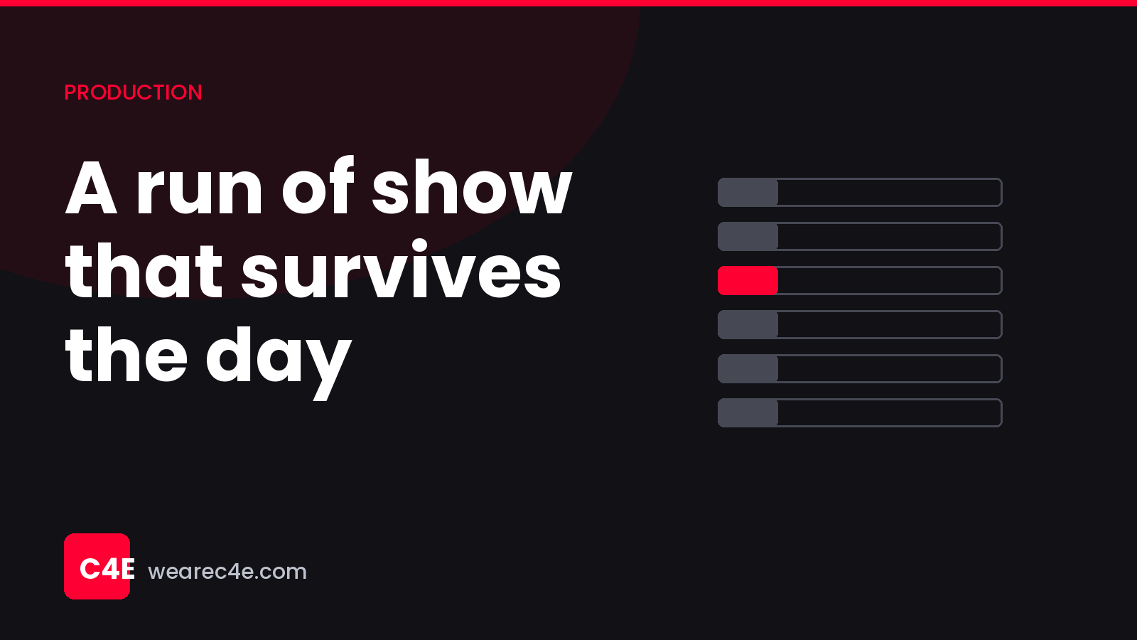 A run of show that survives the day