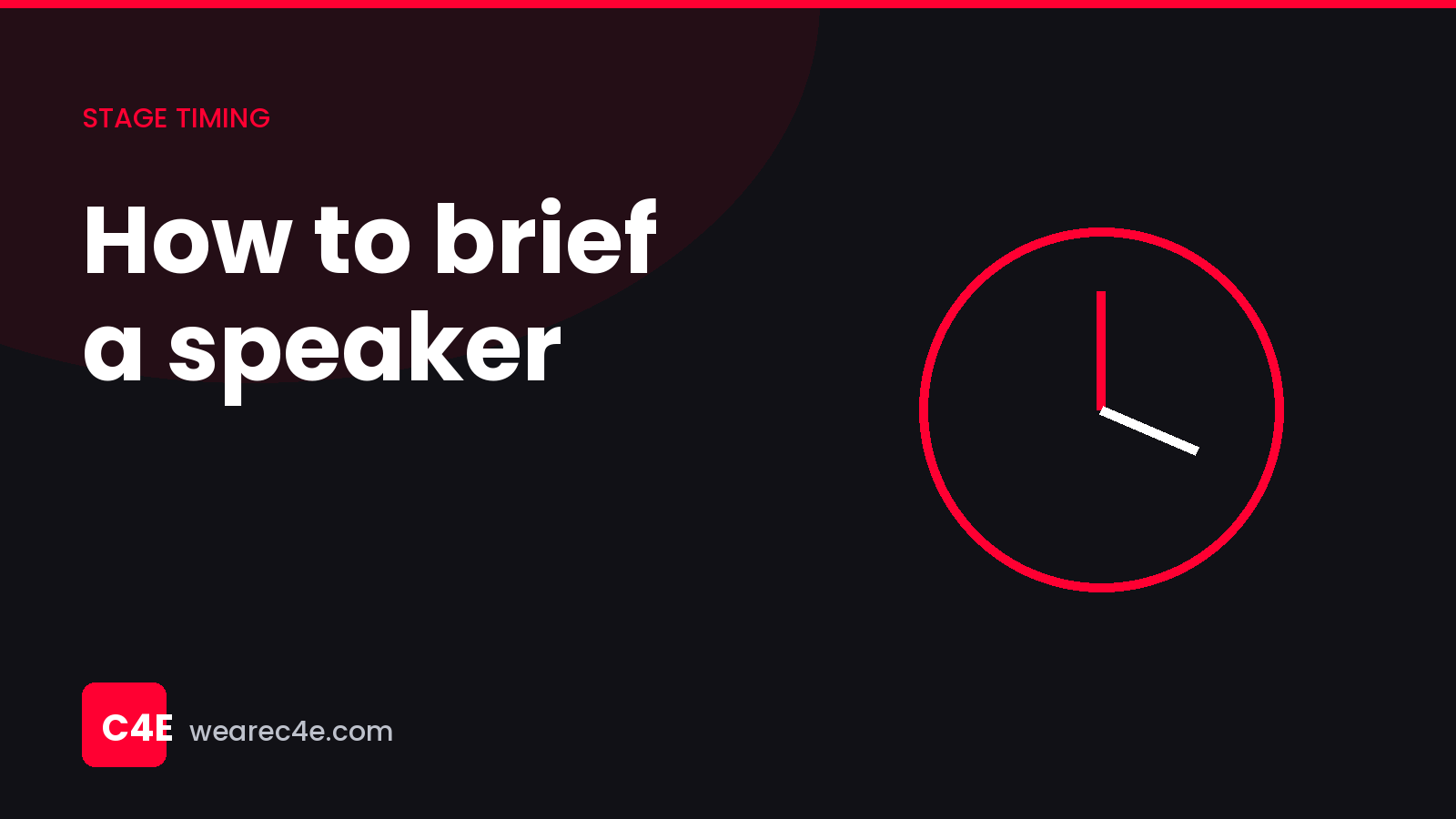 How to brief a speaker on timing