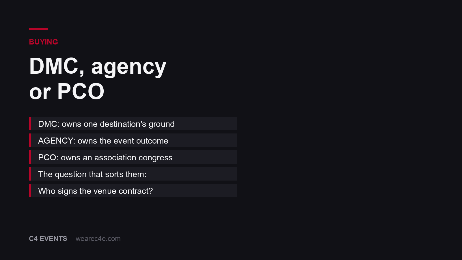 DMC, event agency or PCO: which one you are hiring