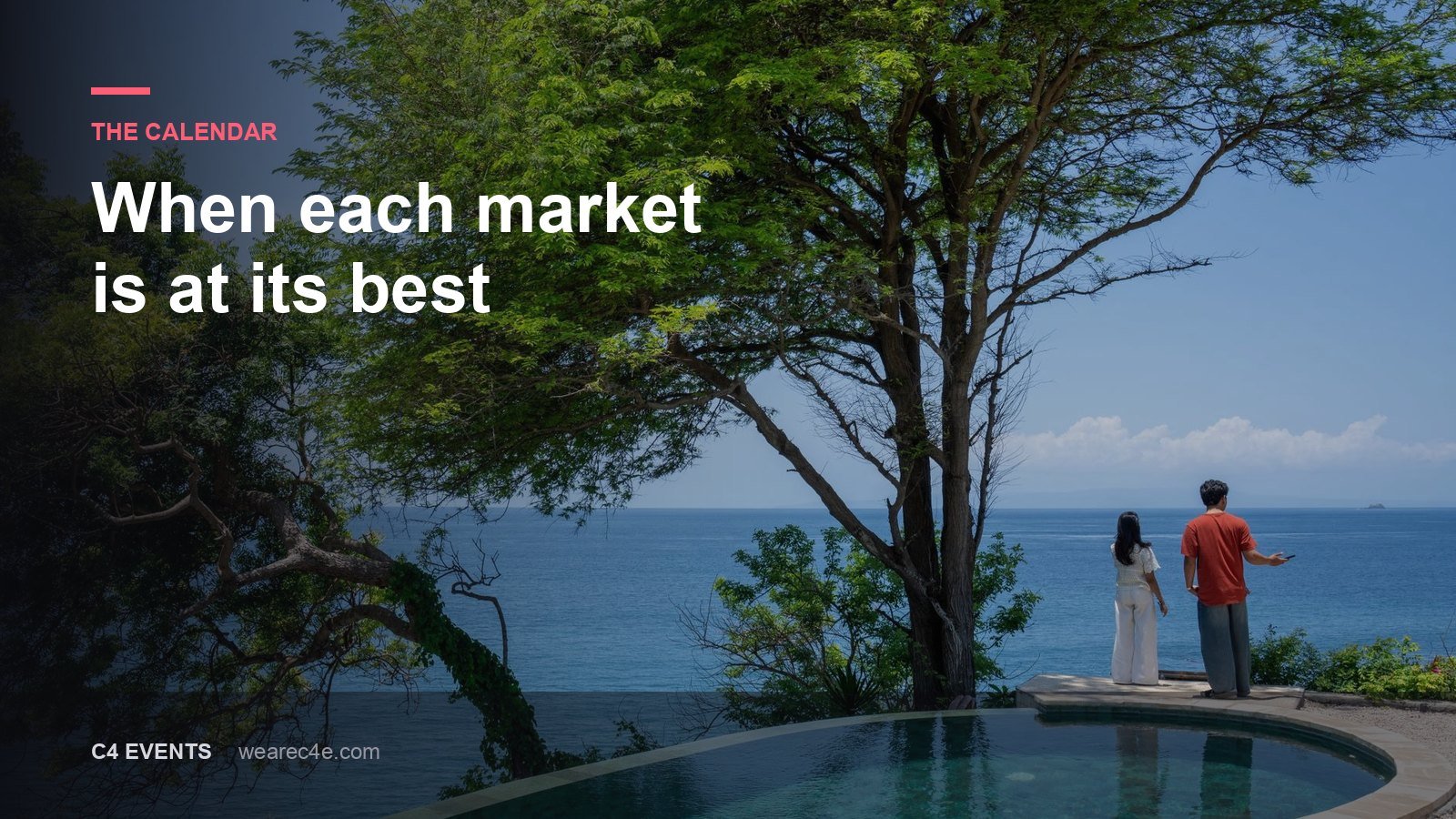 Two people at a cliff-top infinity pool looking out over the sea.